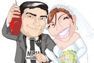 Vanessa e Vinícius - caricatura by Danilo Aroeira