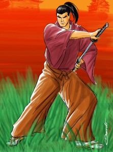 Samurai desembainha espada - by Danilo Aroeira