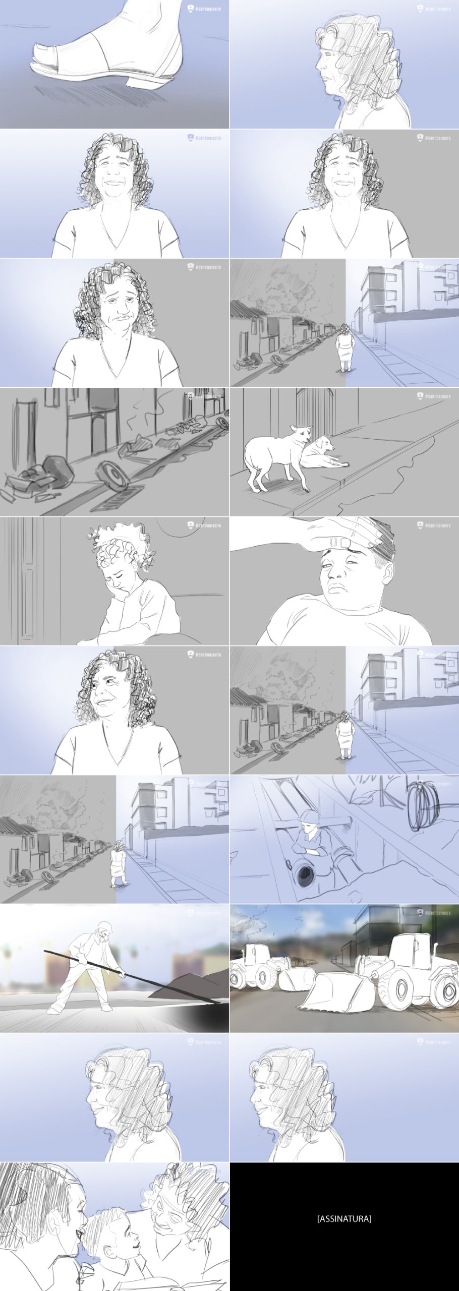 Storyboard Copasa (primeira versão) - por Dan Aroeira
